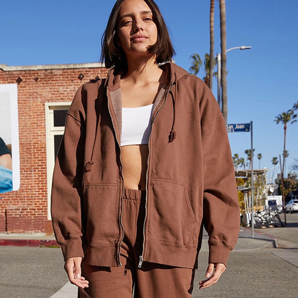 brandy melville oversized zip up